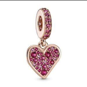Pandora Pink Crystal Heart Bracelet Charm